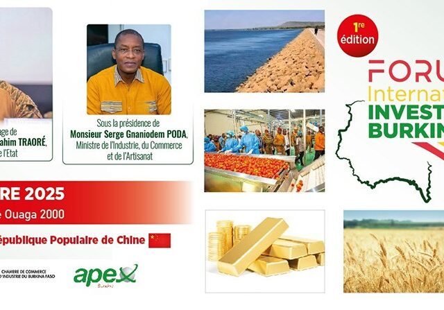 Forum international « Investir au Burkina Faso », les 09 et 10 octobre 2025  